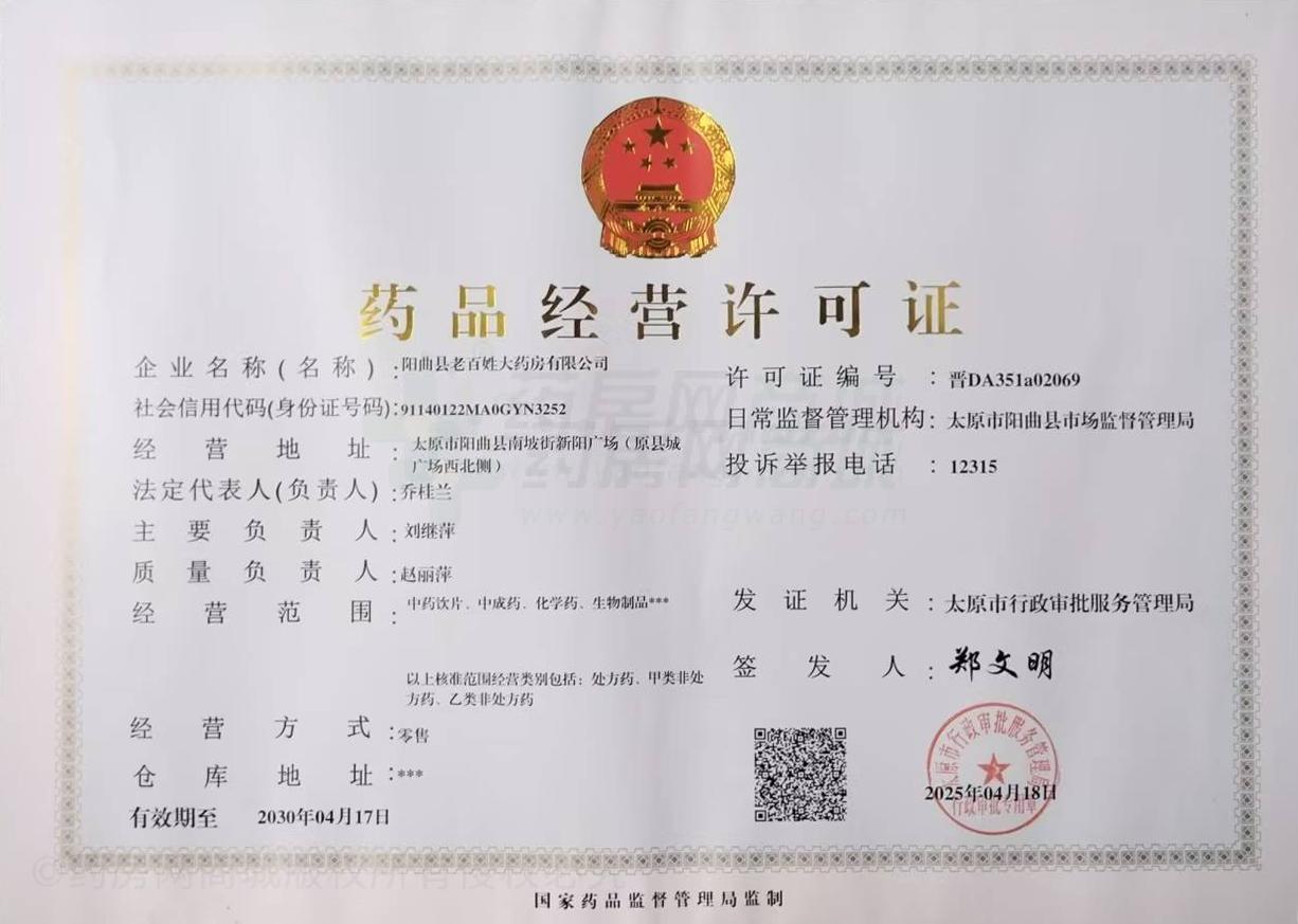 藥品經(jīng)營許可證