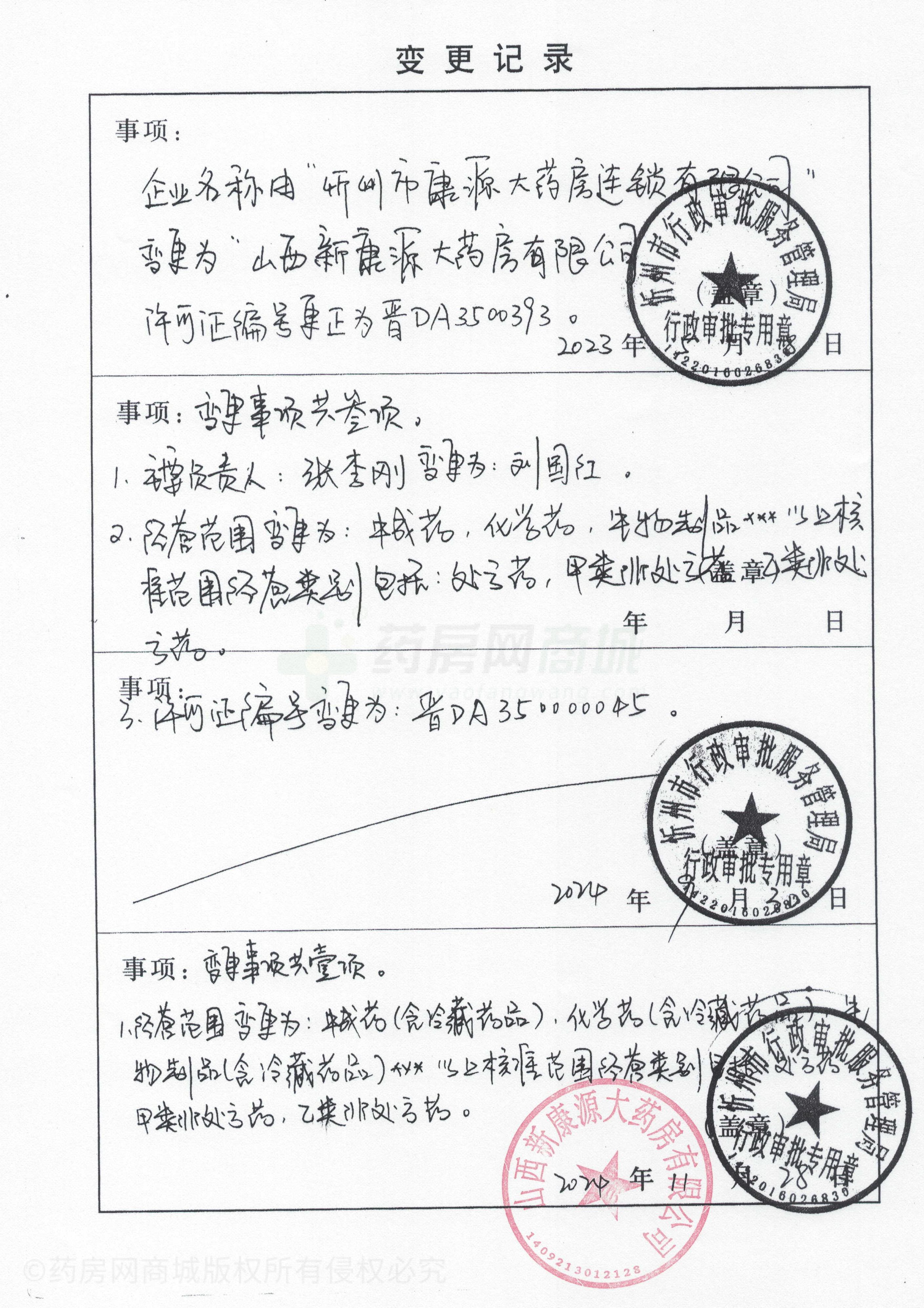 藥品經(jīng)營(yíng)許可證