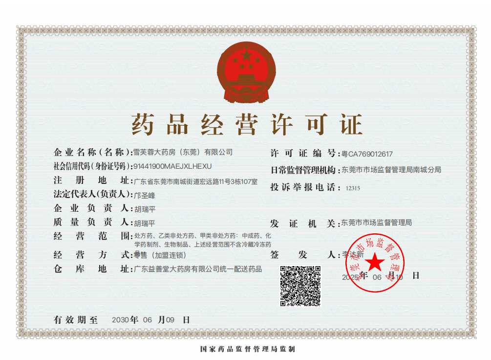 藥品經(jīng)營許可證