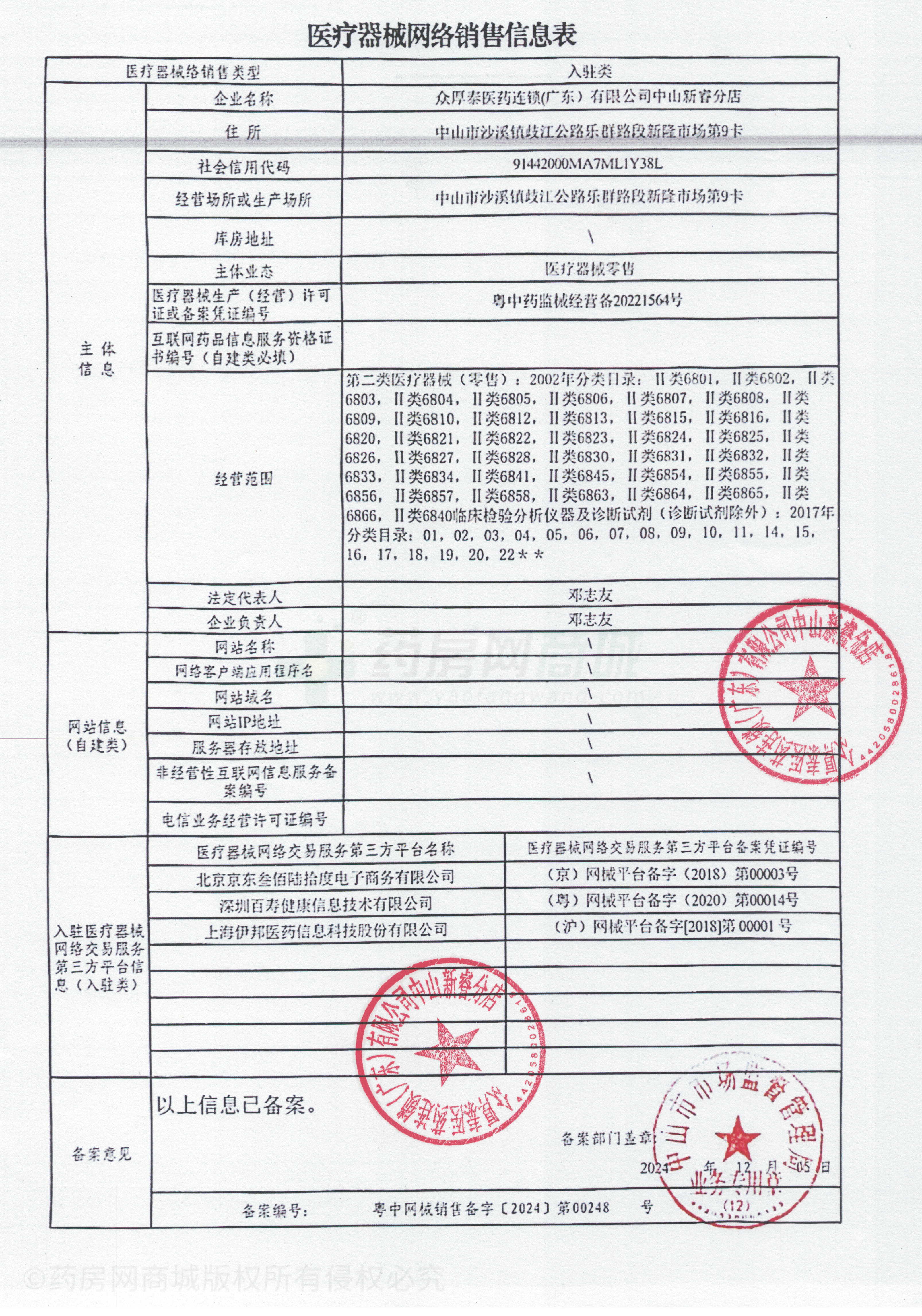 醫(yī)療器械網(wǎng)絡(luò)銷售備案證