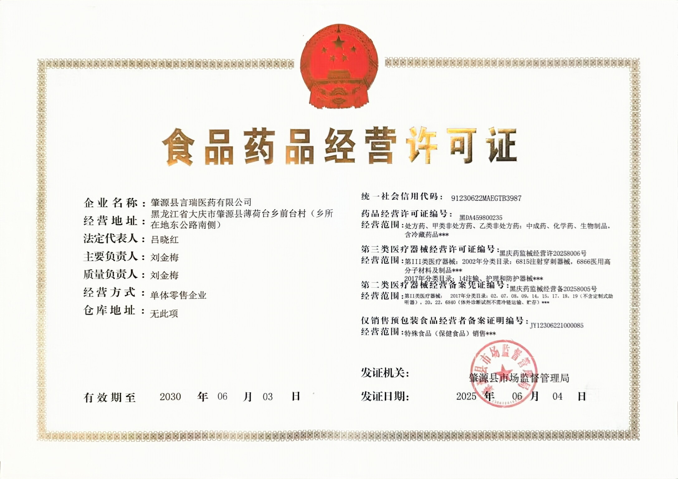 藥品經營許可證