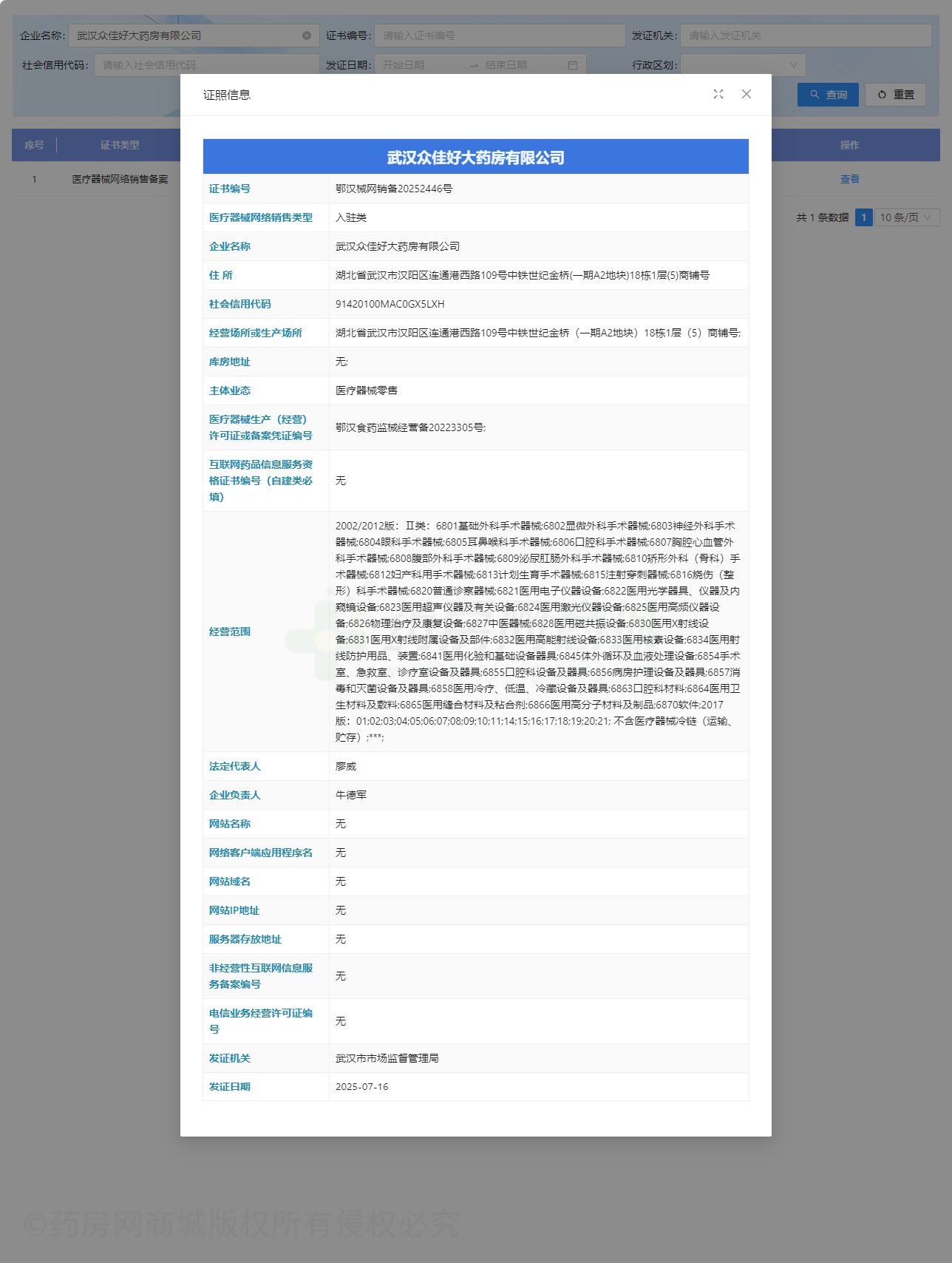 醫(yī)療器械網(wǎng)絡銷售備案證