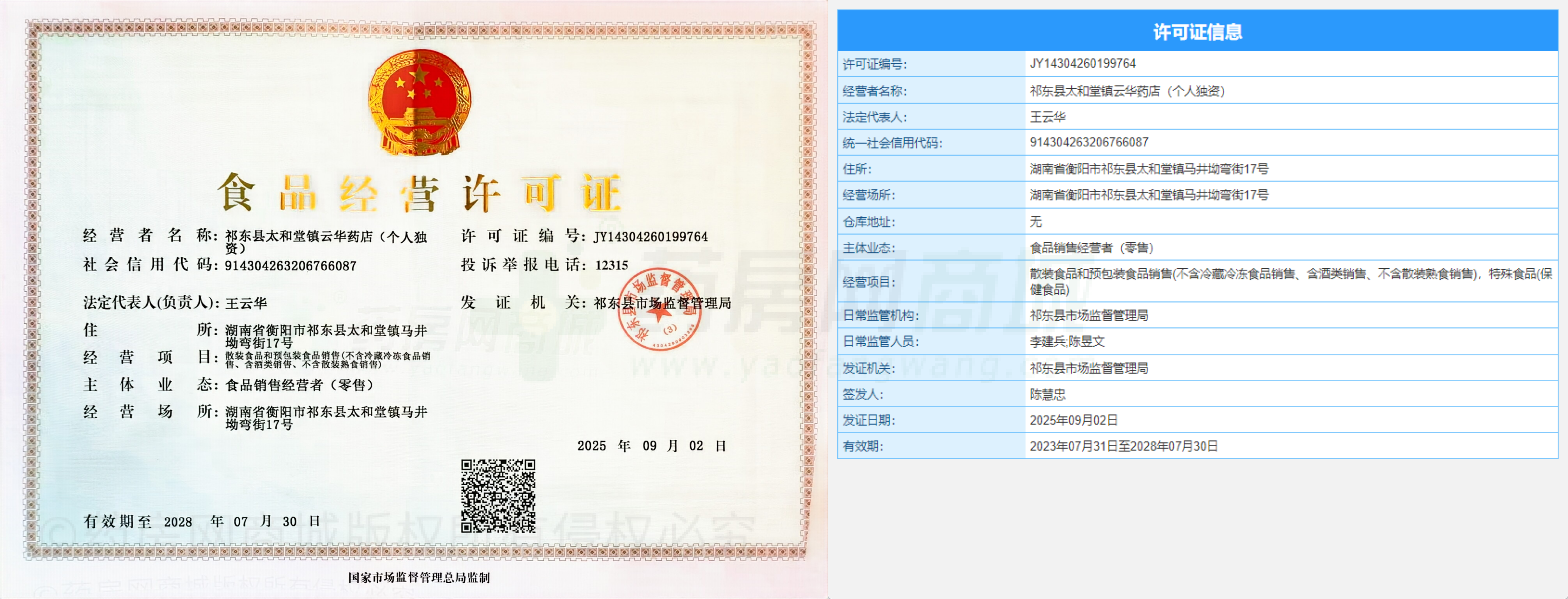 食品經(jīng)營(yíng)許可證