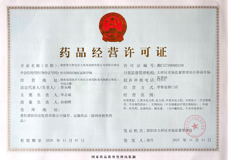 藥品經(jīng)營許可證