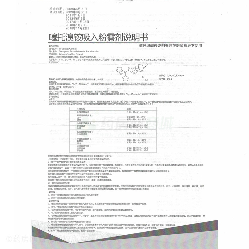 噻托溴铵吸入粉雾剂(彼多益)