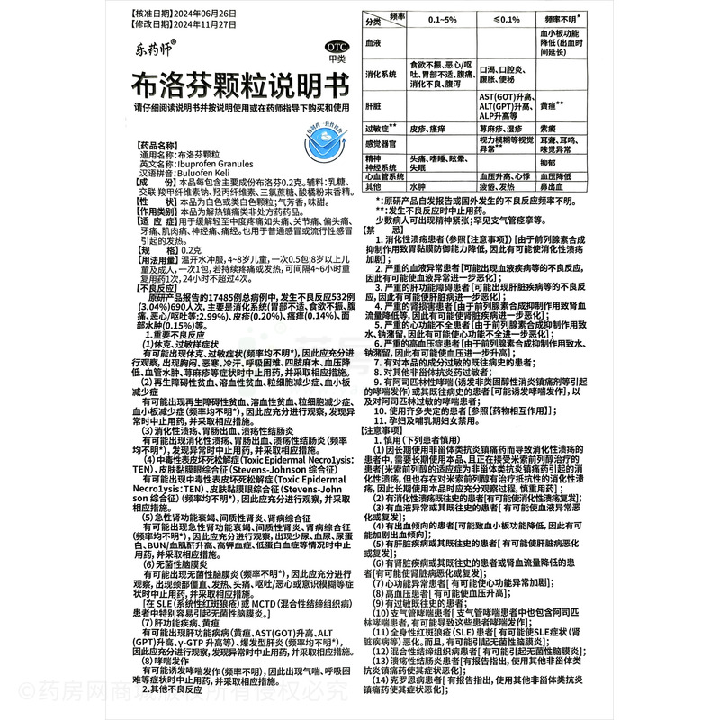 布洛芬顆粒 - 哈爾濱華瑞