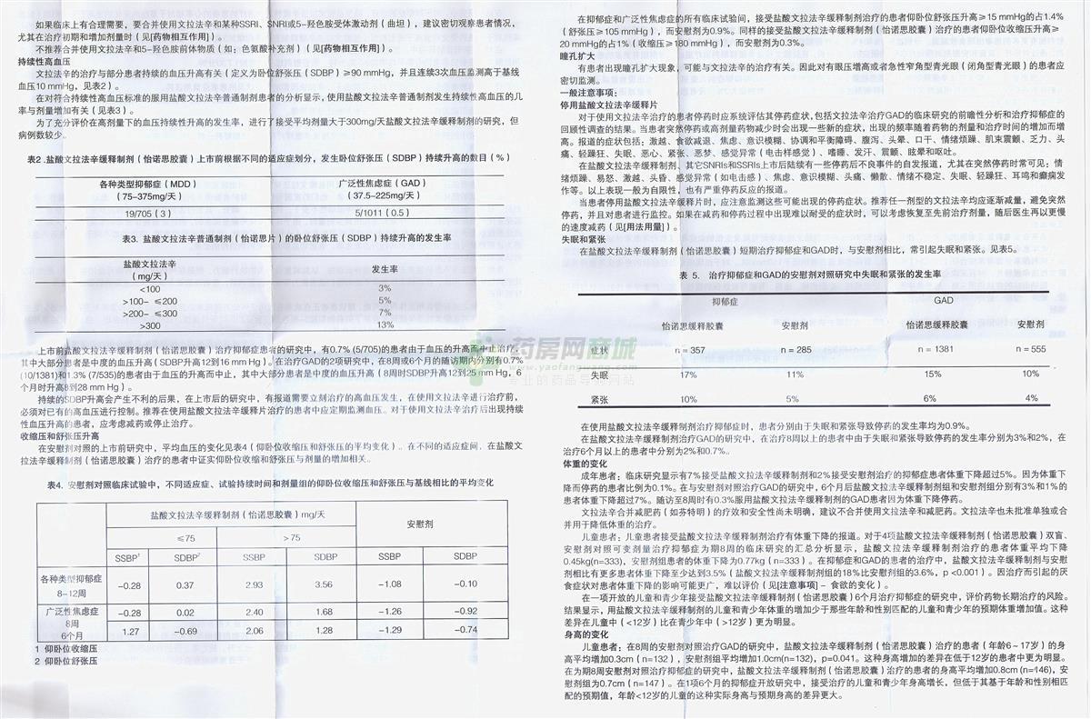 【博乐欣】盐酸文拉法辛缓释片(75mgx14片/盒)