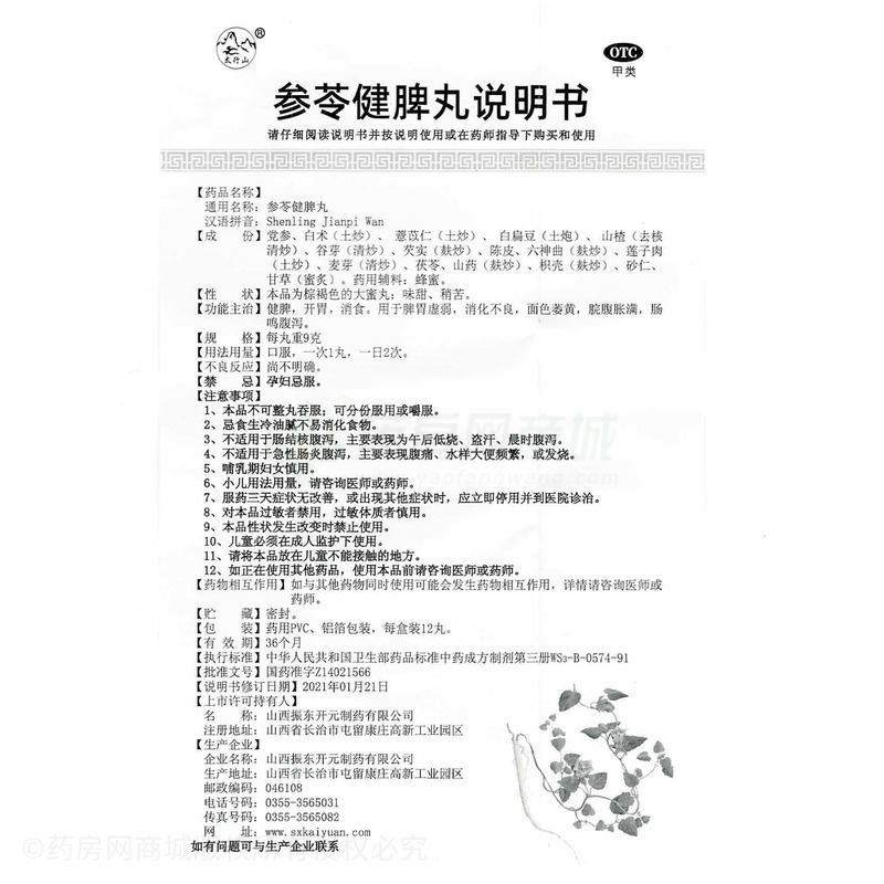 参苓健脾丸 - 山西振东开元