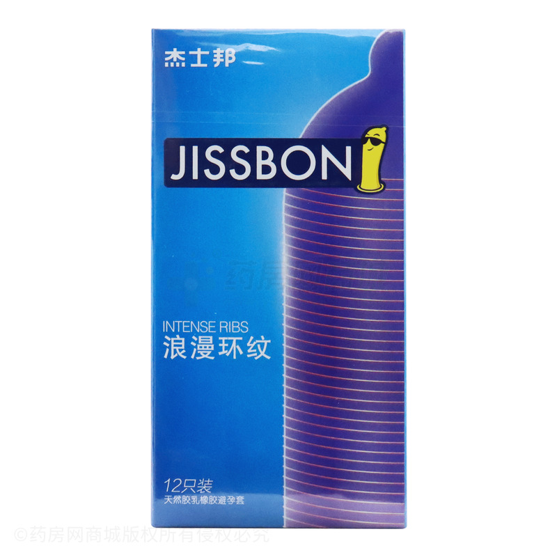 杰士邦·浪漫环纹·香草香·环纹型·天然胶乳橡胶避孕套 - 素瑞特斯