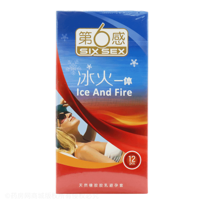 第6感·冰火一体·薄荷香·光面型·天然橡胶胶乳避孕套 - 天津中生
